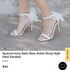 Brand New Lulus Satin Bow Heels size 7.5  $20